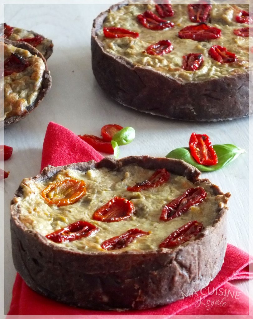 Quiche al cacao e melanzane